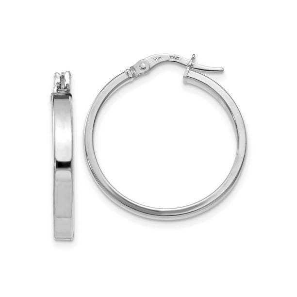 Finejewelers 14k White Gold Polished Hoop Earrings Finejewelers 14k White Gold Polished Hoop Earrings